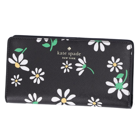 Kate Spade Dana Scattered Daisies Large Slim Bifold Wallet Black KG678 — product view 1