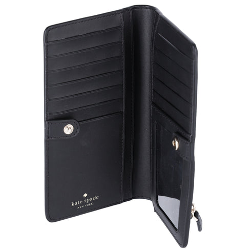 Kate Spade Dana Scattered Daisies Large Slim Bifold Wallet Black KG678 — product view 2