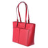 Michael Kors Jet Set Travel Medium Double Pocket Tote Vegan Leather Bright Red