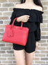 Tory Burch Robinson Small Double-Zip Satchel Bag Poppy Orange Red