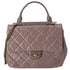 CHANEL Glazed Calfskin Quilted Medium Top Handle Flap Bag Dark Gray