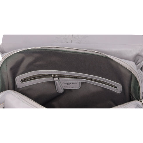 Christian Dior Karenina Handbag North South Tote Gray Leather