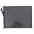 Christian Louboutin Peter Pouch Clutch Bag Black Yellow Fiber Leather
