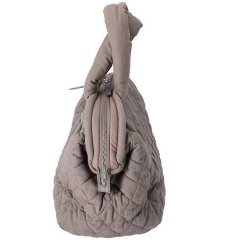 CHANEL Coco Cocoon Handbag Khaki Cotton