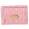 CHANEL Le Boy Matelasse Trifold Wallet A84432 Light Pink Calfskin