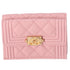 CHANEL Le Boy Matelasse Trifold Wallet A84432 Light Pink Calfskin