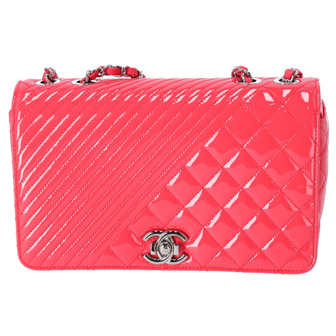 CHANEL Matelasse Coco Boy Shoulder Bag A92797 Pink Patent Leather