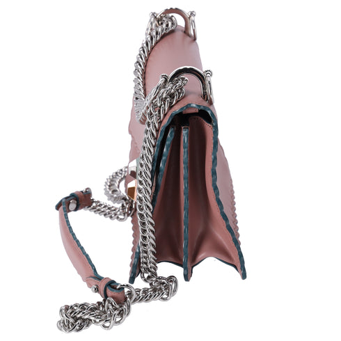 FENDI Mini Kan I Shoulder Bag 8M0381 Pink Beige Calf Leather