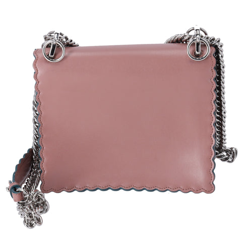 FENDI Mini Kan I Shoulder Bag 8M0381 Pink Beige Calf Leather