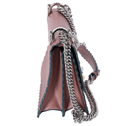 FENDI Mini Kan I Shoulder Bag 8M0381 Pink Beige Calf Leather