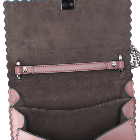 FENDI Mini Kan I Shoulder Bag 8M0381 Pink Beige Calf Leather