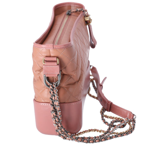 CHANEL Gabrielle Medium Hobo Bag A93824 Salmon Pink Aged Calfskin