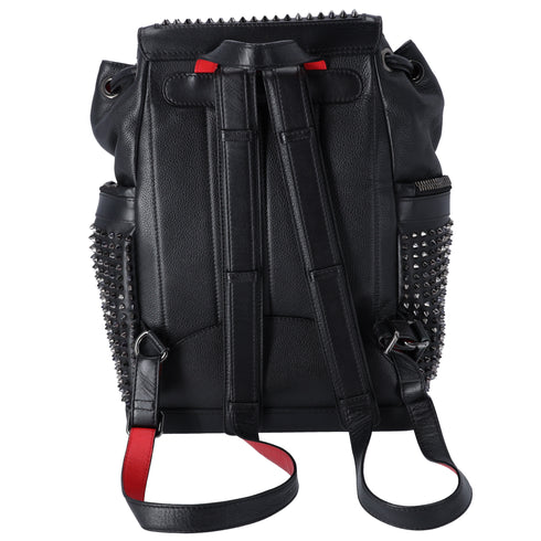 Christian Louboutin Explorafunk Backpack Black Red Leather Studded