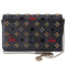 Christian Louboutin Paloma Clutch Crossbody Black Red Leather
