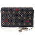 Christian Louboutin Paloma Clutch Crossbody Black Red Leather