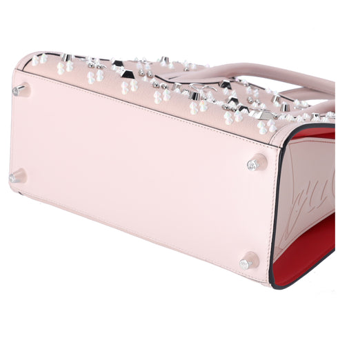 Christian Louboutin Paloma Studded Medium Tote Light Pink Leather