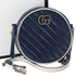 GUCCI GG Marmont Round Shoulder Bag 550154 Navy White Leather