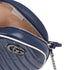 GUCCI GG Marmont Round Shoulder Bag 550154 Navy White Leather