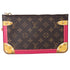 Louis Vuitton Summer Trunk Monogram Neverfull Pouch Wristlet Brown Pink
