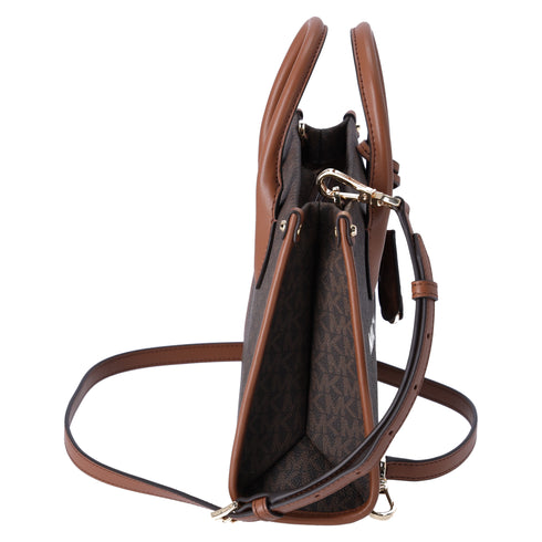 Michael Kors Mirella Small Top Zip Shopper Tote Crossbody Brown MK Signature — product view 5