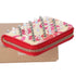Christian Louboutin Spiked Coin Case Light Yellow Red Multi Patent Leather Christian Louboutin Wallets