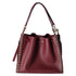 Michael Kors Mina Large Chain Shoulder Bag Hobo Tote Dark Cherry Pebbled Leather