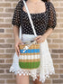 Kate Spade Buoy Wicker Medium Bucket Shoulder Crossbody Drawstring Bag Multi kate spade Handbags & Purses
