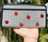 Kate Spade Ella Apple Toss Embroidered Large Continental Zip Wallet Black Multi kate spade Wallets
