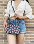 Kate Spade Leather Eva Seaside Blooms Chain Crossbody Bag Navy kate spade Handbags & Purses