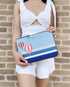 Kate Spade Up up And Away Hot Air Balloon Large Zip Pouch Blue Multi Leather kate spade Pouches & Accessories