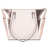 Michael Kors Charlotte Large Signature Logo Metallic Top Zip Tote Bag Rose Gold Michael Kors Handbags