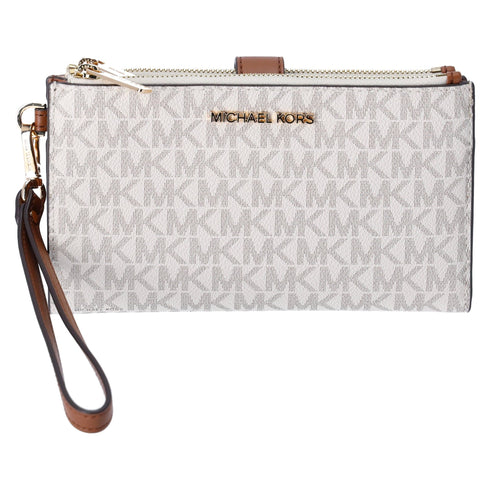 Michael Kors Jet Set Double Zip Wristlet Phone Wallet Vanilla MK Michael Kors Wallets
