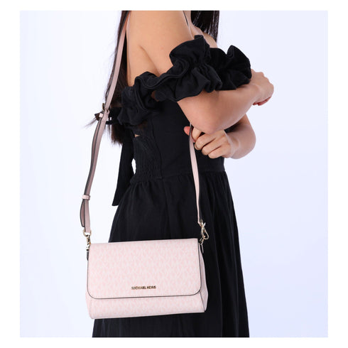 Michael Kors Jet Set Medium Convertible Pouchette Crossbody Light Powder Blush Michael Kors Handbags & Purses