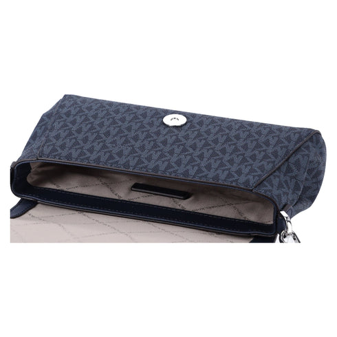 Michael Kors Jet Set Medium Convertible Pouchette Crossbody Navy MK Signature Michael Kors Handbags & Purses