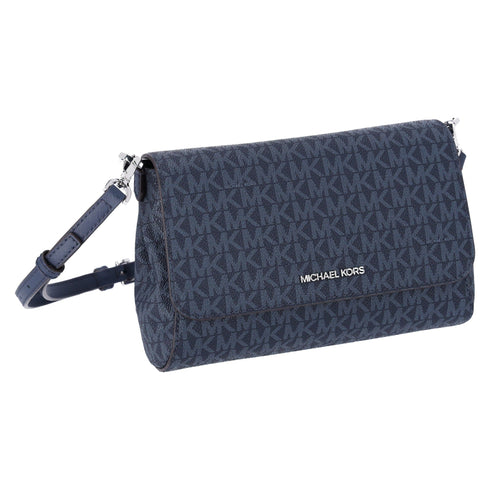 Michael Kors Jet Set Medium Convertible Pouchette Crossbody Navy MK Signature Michael Kors Handbags & Purses