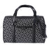 Michael Kors Jet Set Medium Duffle Bag Black Silver Logo Silver Metallic Michael Kors Handbags