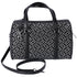 Michael Kors Jet Set Medium Duffle Bag Black Silver Logo Silver Metallic Michael Kors Handbags