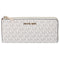 Michael Kors Jet Set Travel Large Logo Quarter Zip wallet Vanilla MK Signature Michael Kors Wallets