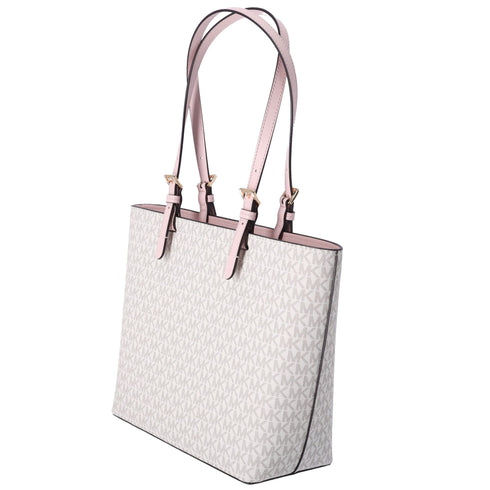 Michael Kors Jet Set Travel Medium Double Pocket Tote Vanilla MK Blush Pink Michael Kors Handbags & Purses