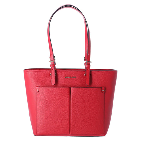 Michael Kors Jet Set Travel Medium Double Pocket Tote Vegan Leather Bright Red Michael Kors Handbags & Purses