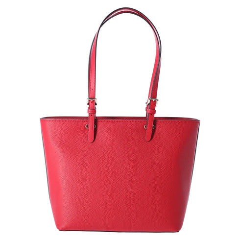 Michael Kors Jet Set Travel Medium Double Pocket Tote Vegan Leather Bright Red Michael Kors Handbags & Purses