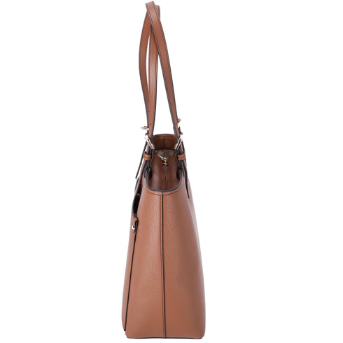 Michael Kors Jet Set Travel Medium Vegan Leather Double Pocket Tote Luggage Michael Kors Handbags