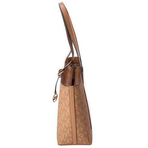 Michael Kors Jet Set Travel Medium Zip Top Tote Deer Multi Vanilla MK Signature Michael Kors Handbags
