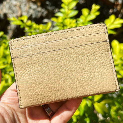 Michael Kors Reed Large Card Holder Wallet MK Signature Logo Camel Leather Michael Kors Wallets