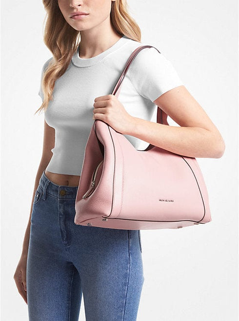 Michael Kors Rosemary Large Hobo Shoulder Bag Tote Pink Pebbled Leather Michael Kors Handbags