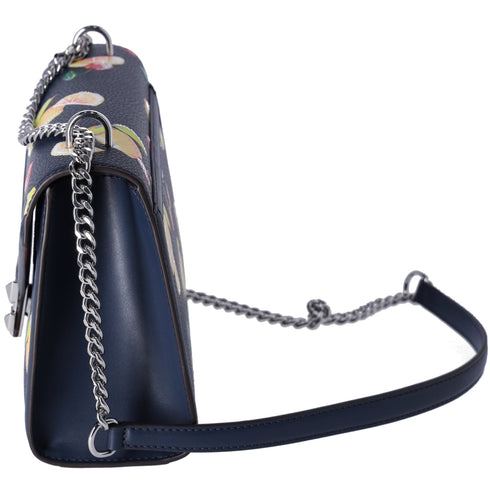 Michael Kors Whitney Medium Flap Shoulder Bag Fruit Print Navy Multi Michael Kors Handbags
