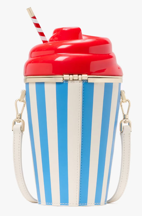 Kate Spade 3D Slushy Crossbody Bag Off White & Blue Leather Purse KK977