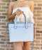 Kate Spade Melanie Medium Top Zip Satchel Crossbody Blue Ocean Fog — product view 1