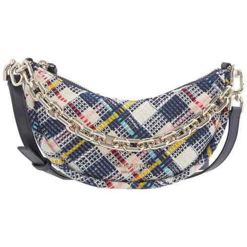 Kate Spade New York Smile Tweed Fabric Small Crossbody Parchment Multi kate spade Handbags & Purses